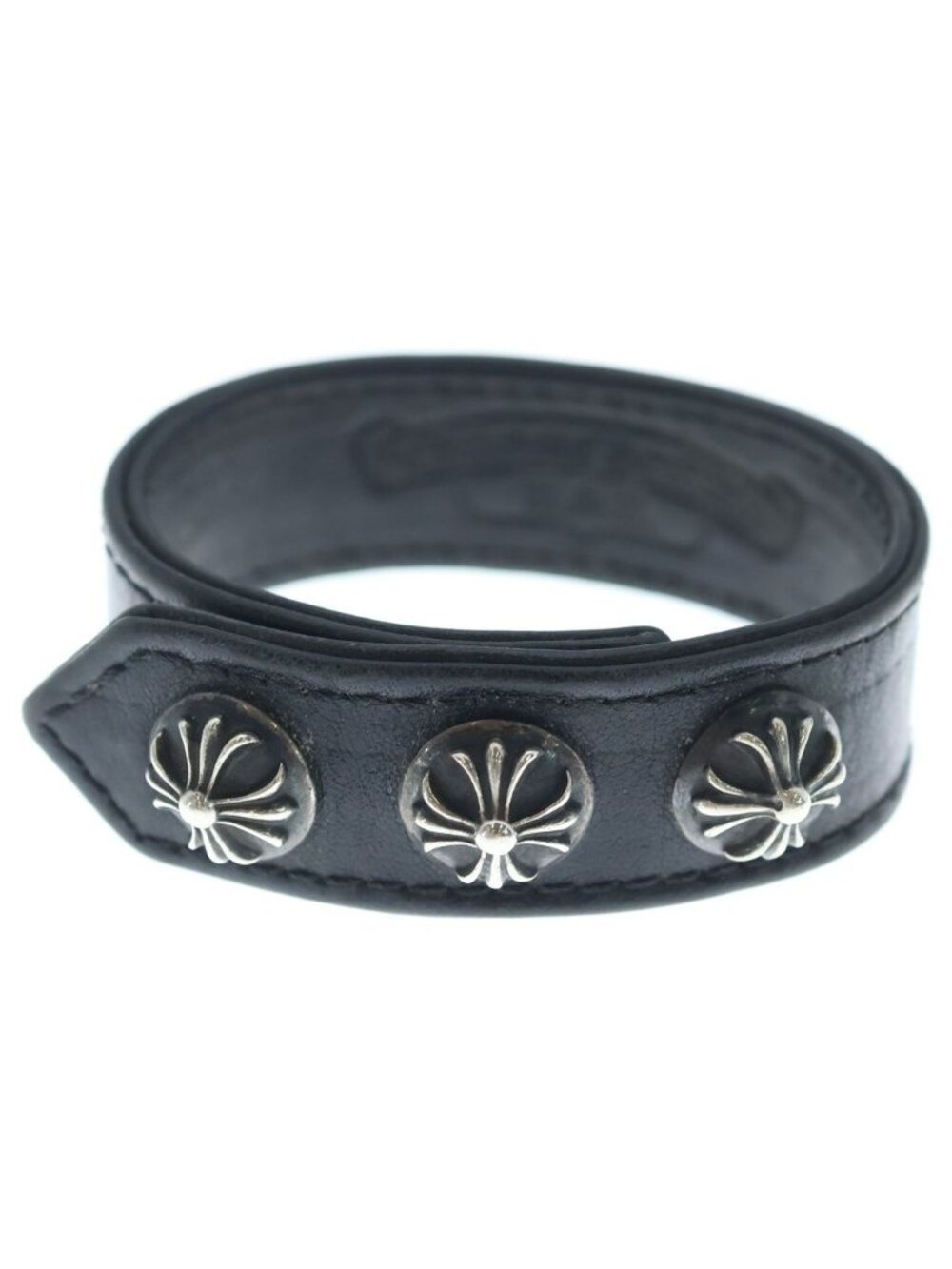 Chrome Hearts L&t Lip and Tan Leather Bracelet